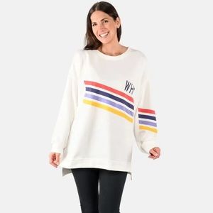 🩷NWT🩷 DUBGEE Oversized White Long Sleeve French Terry Sweatshirt